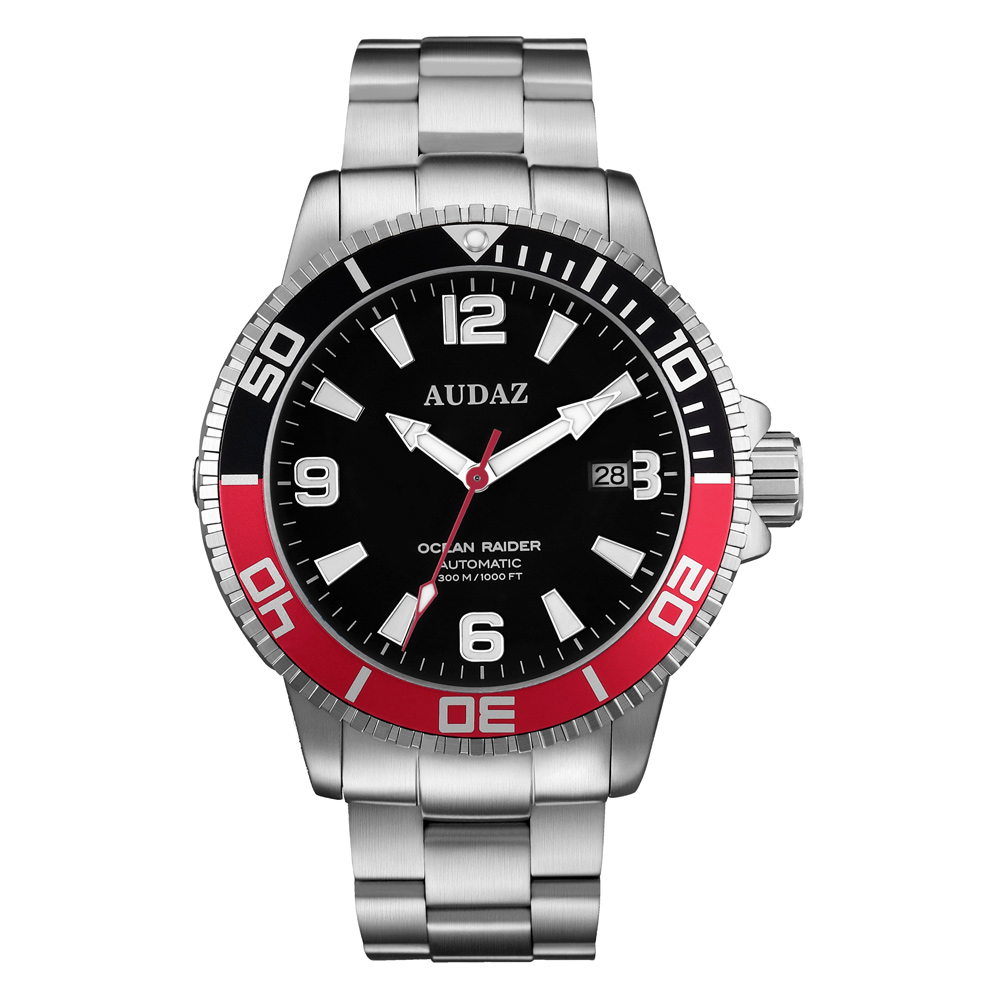 Audaz Ocean Raider Black Dial Men\'s Diver Automatic Watch 45mm ADZ-2060-04