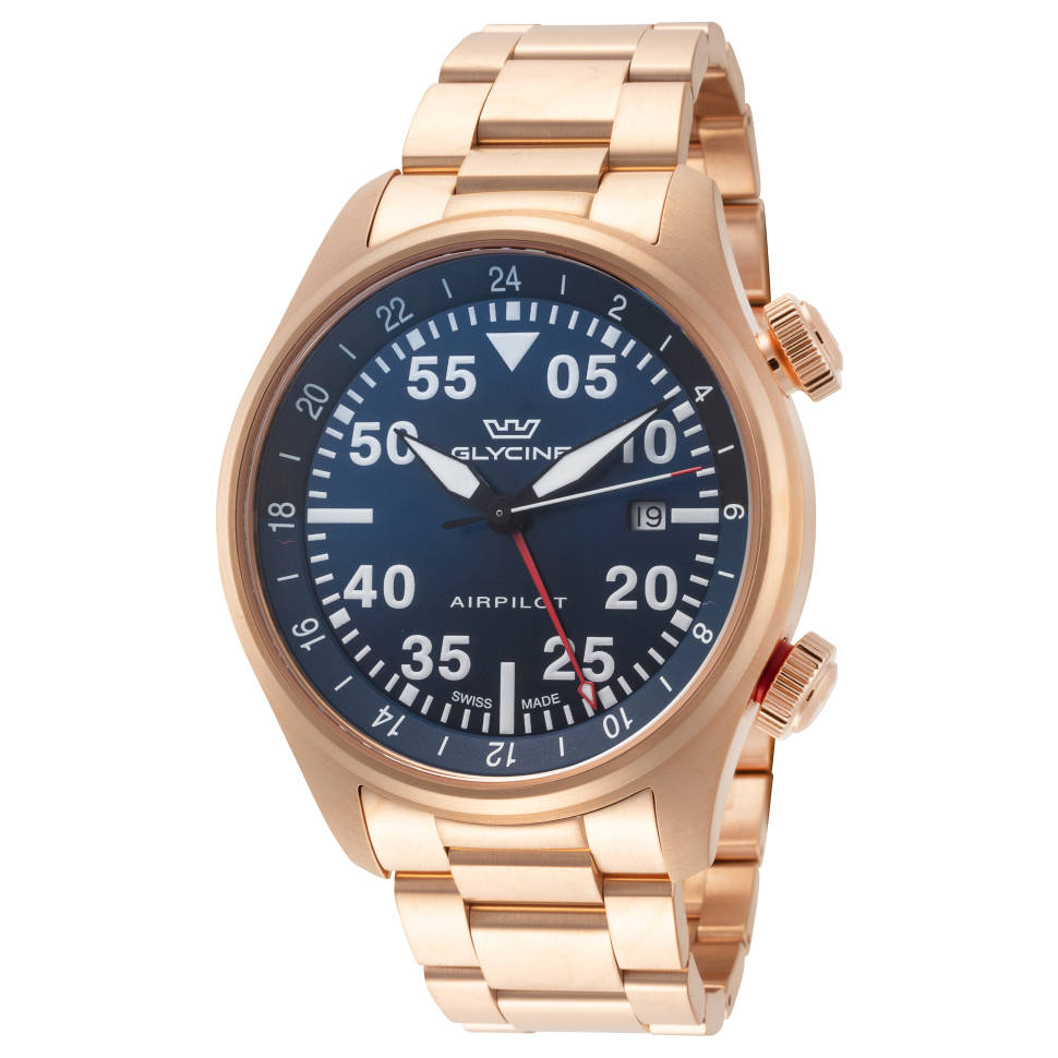 Glycine Airpilot GMT Swiss Men\'s Watch Blue Dial GL0350