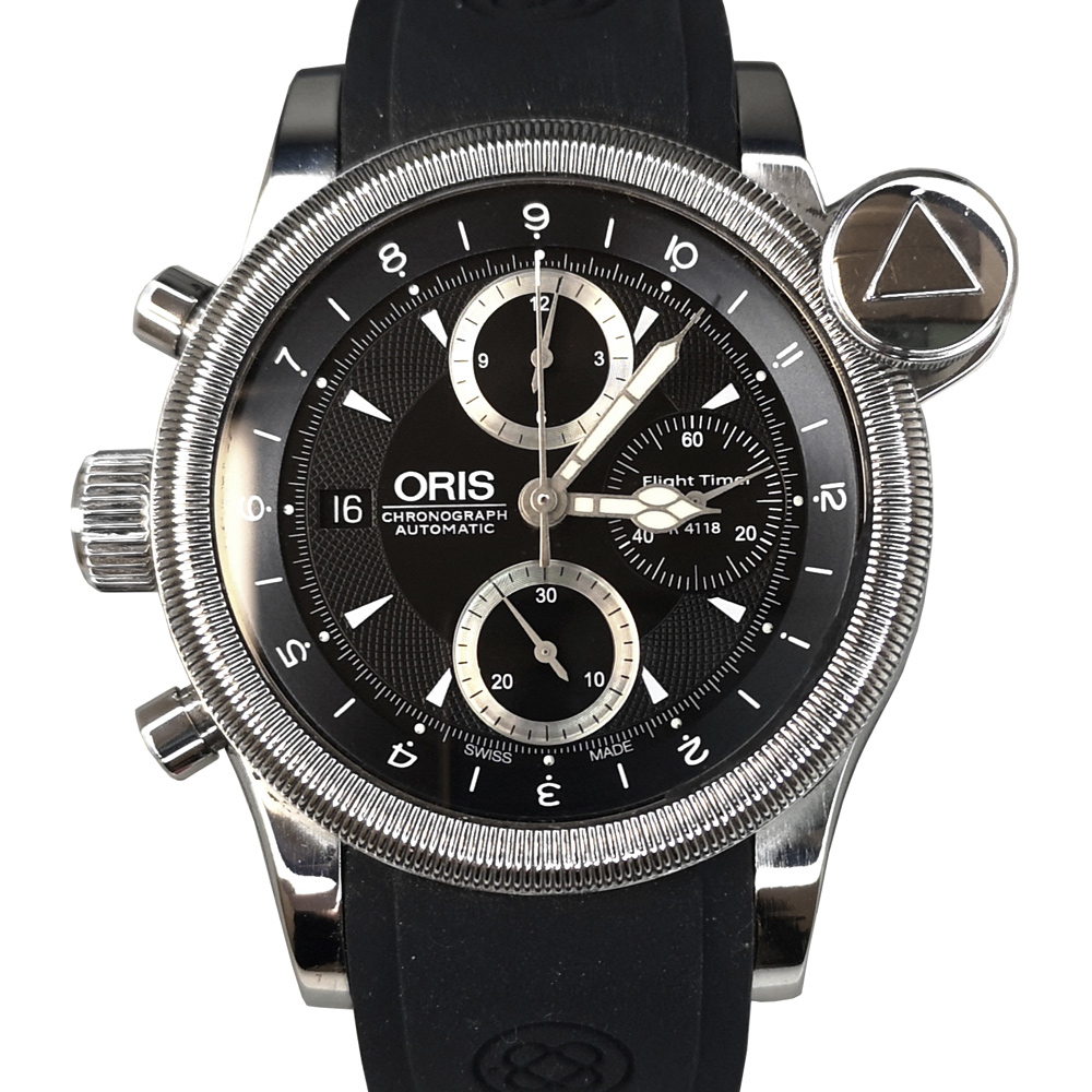 Oris Flight Timer R4118 44mm ETA 7750 Automatic winding Black/Stainless steel/Leather Men\'s Watch Limited Edition