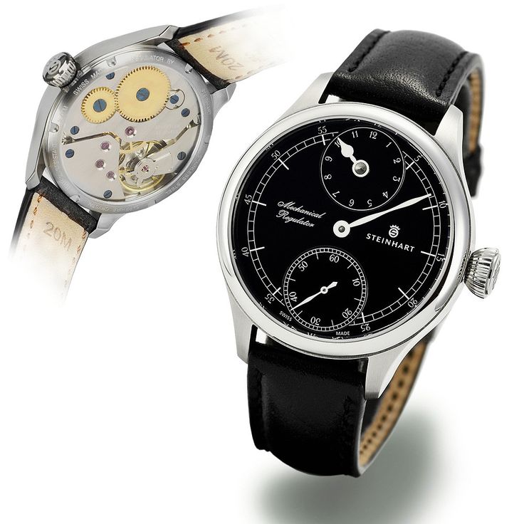 Steinhart Marine Mechanical Regulator Black Handwinding Luxury Swiss Men\'s Watch 105-0640