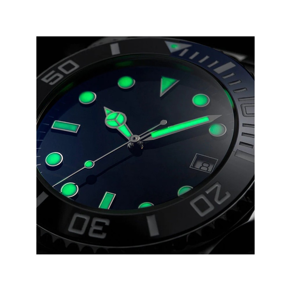 MWC 21 Jewel 300m Military Divers 40mm Swiss Automatic Watch Sapphire Crystal Ceramic Bezel Steel Bracelet