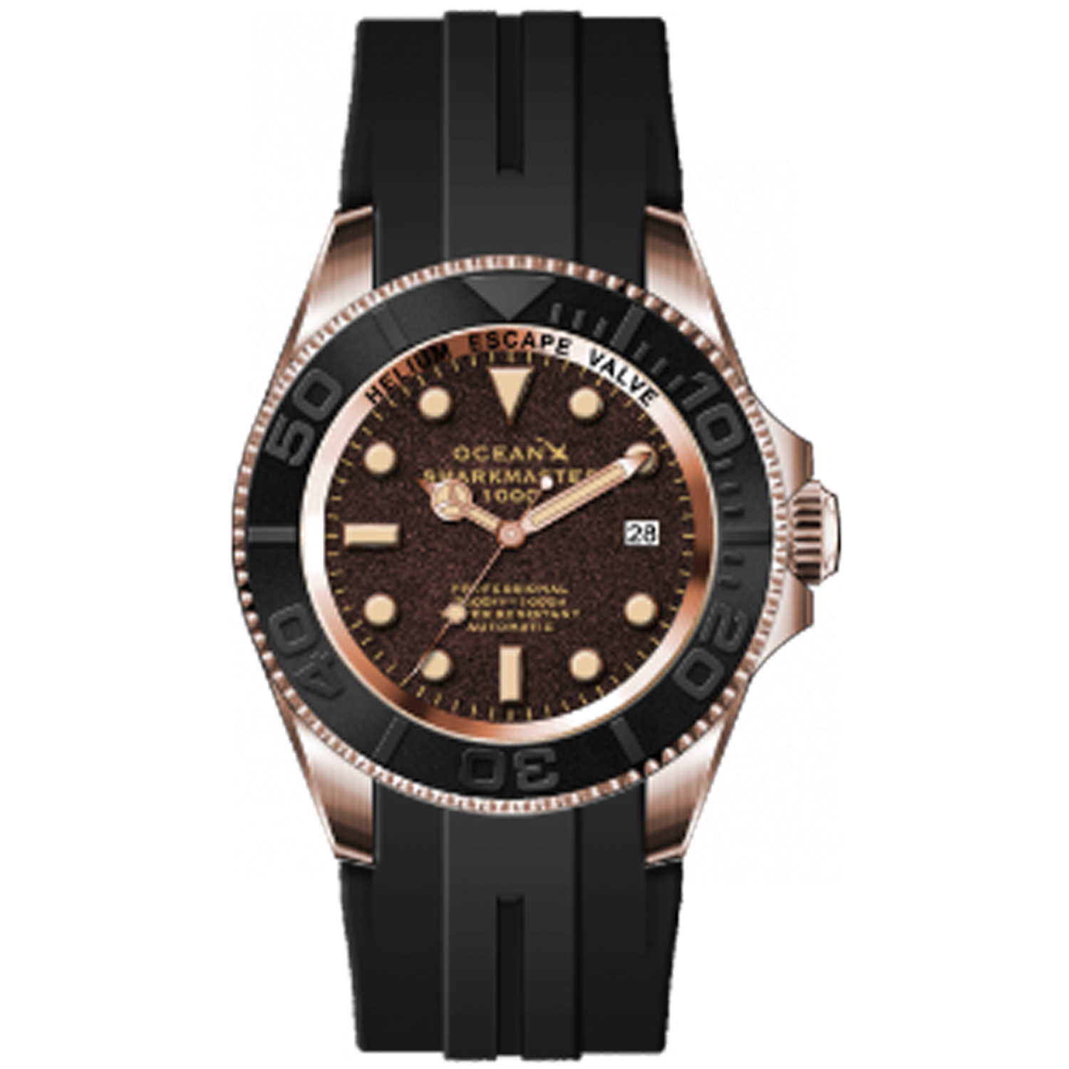 OceanX Sharkmaster 1000 Men\'s Diver Watch 44mm Brown sandblast Dial SMS1065
