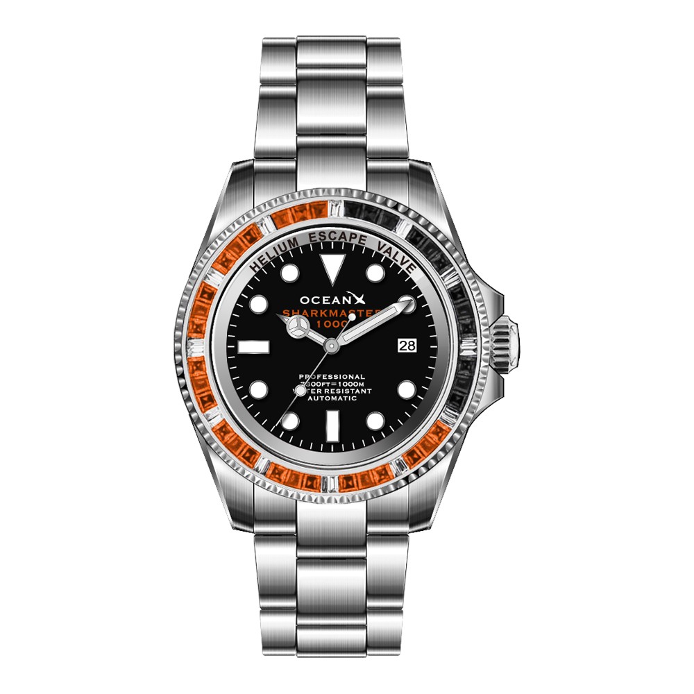 OceanX Sharkmaster 1000 Volcano 44mm Men\'s Diver Watch Limited Edition SMS1049