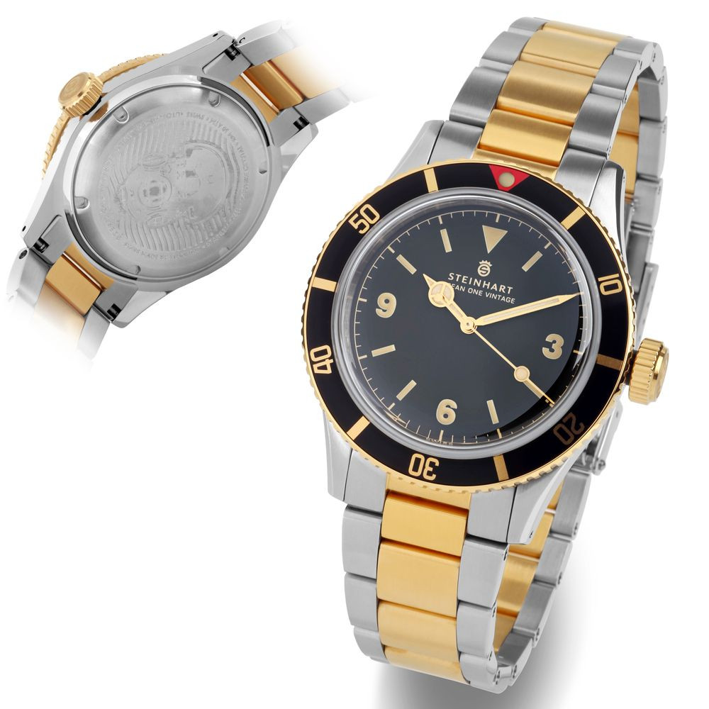 Steinhart Ocean One Vintage two-tone 42mm Automatic SW200 Men\'s Diver Watch 103-1039