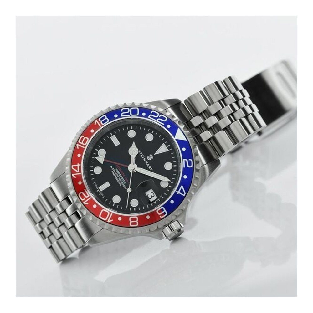 Steinhart Ocean One GMT BLUE-RED.2 Diver Watch Men 42mm Automatic Pepsi 103-0857