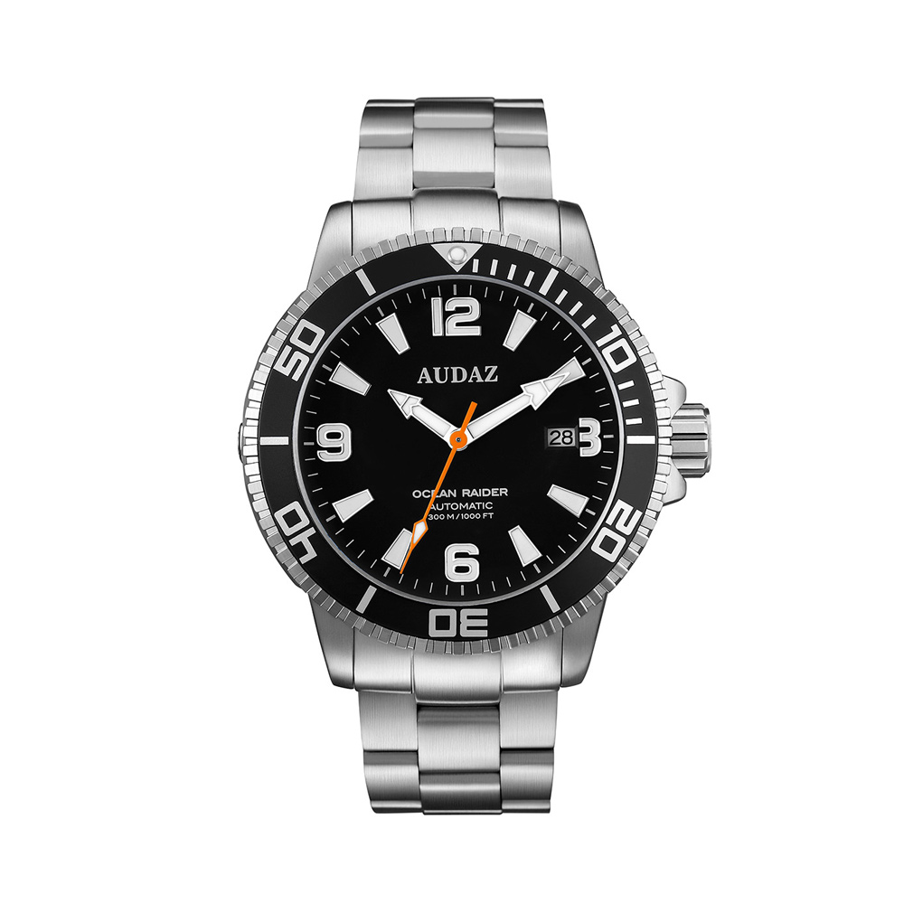 Audaz Ocean Raider Black Dial Men\'s Diver Automatic Watch 45mm ADZ-2060-01