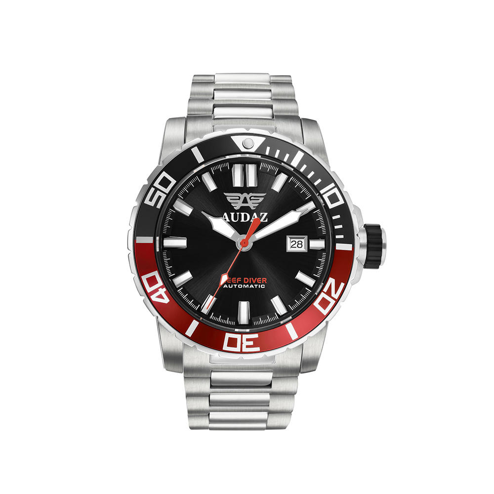 Audaz Reef Diver Black Sunray Men\'s Diver Automatic Watch 45mm ADZ-2040-05