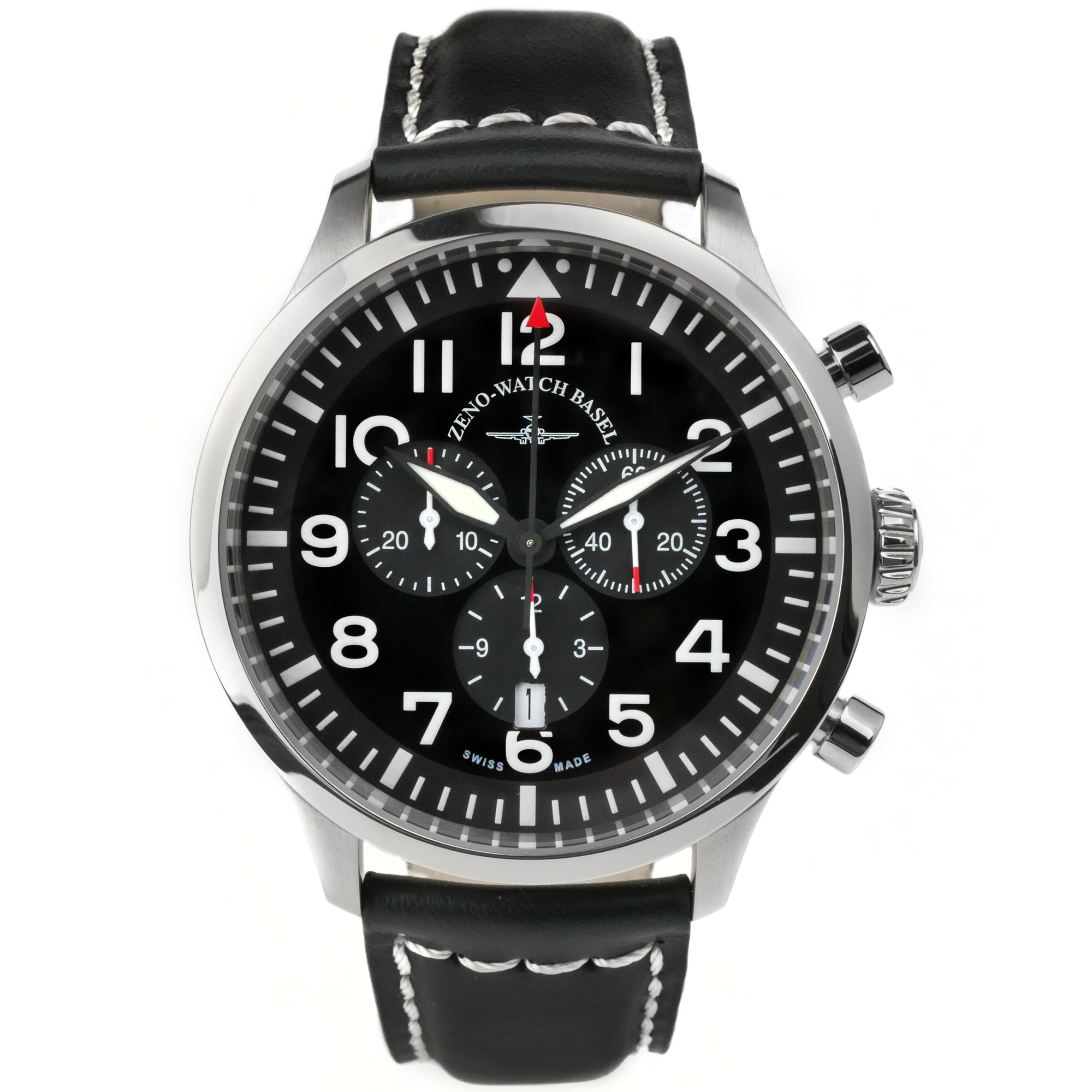 Zeno-Watch Basel Navigator NG Chronograph Quartz, black Swiss Men\'s Watch 44mm 5ATM 6569-5030Q-a1