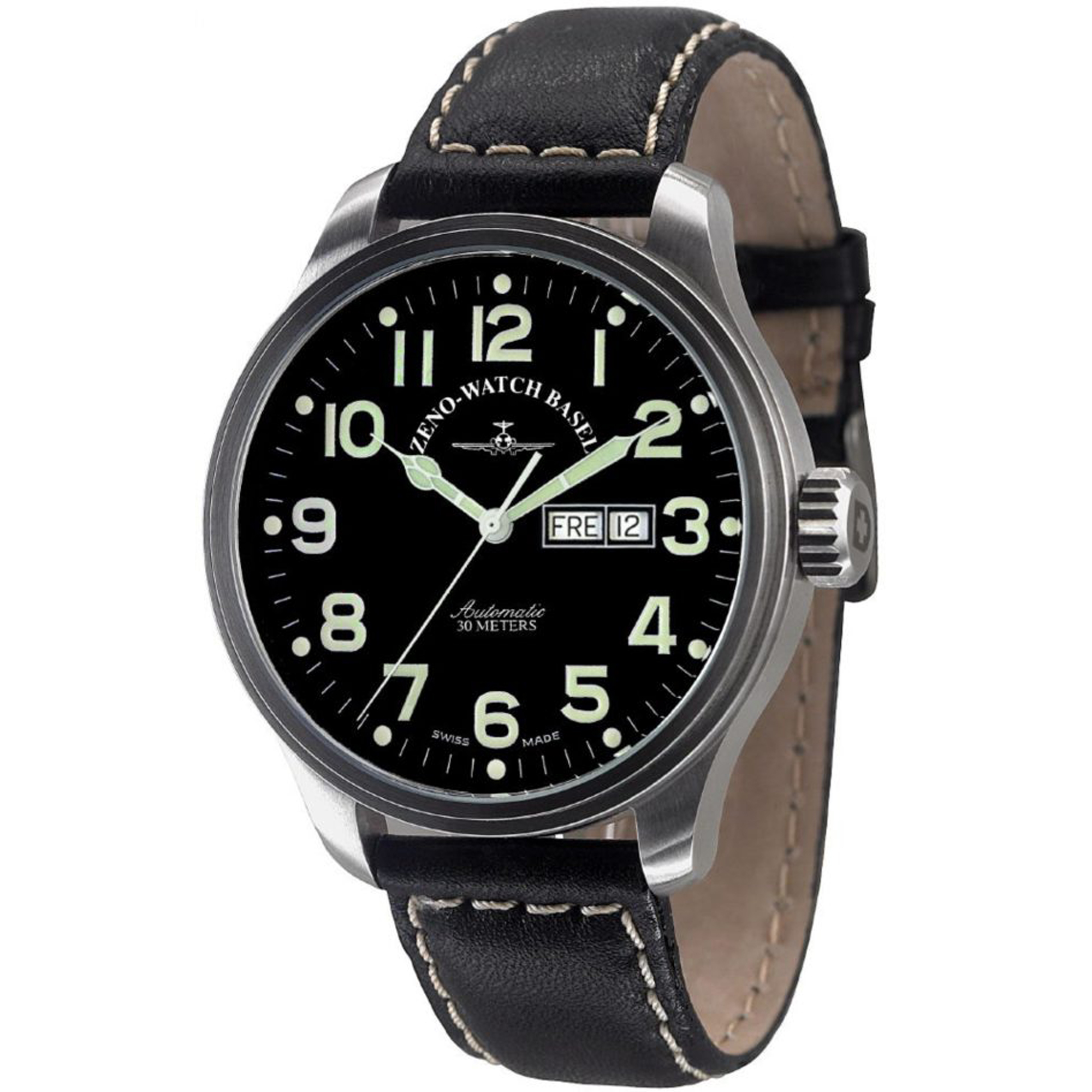 Zeno-Watch Basel OS Pilot Day Date Swiss Men\'s Watch 47.5mm 3ATM 8554DD-a1
