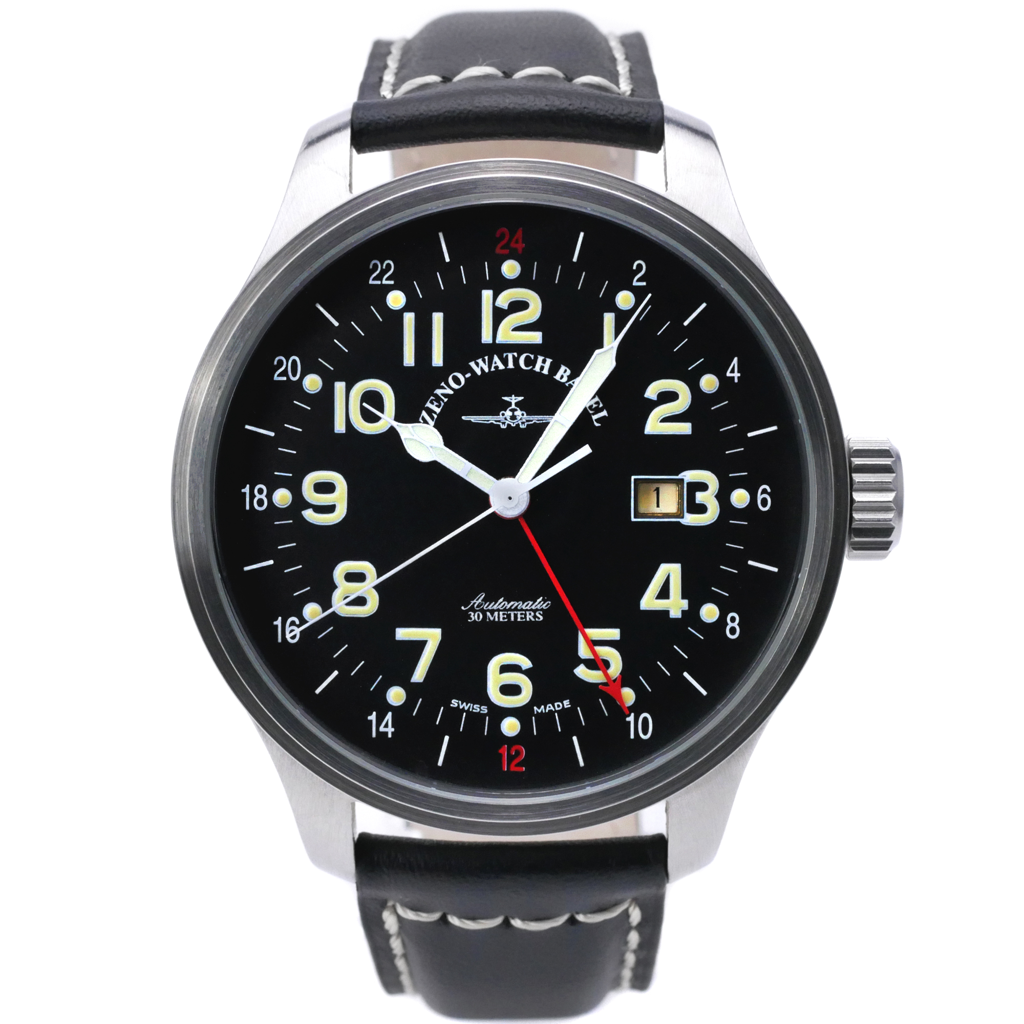 Zeno-Watch Basel OS Pilot GMT (Dual Time) Swiss Men\'s Watch 47.5mm 3ATM 8563-a1
