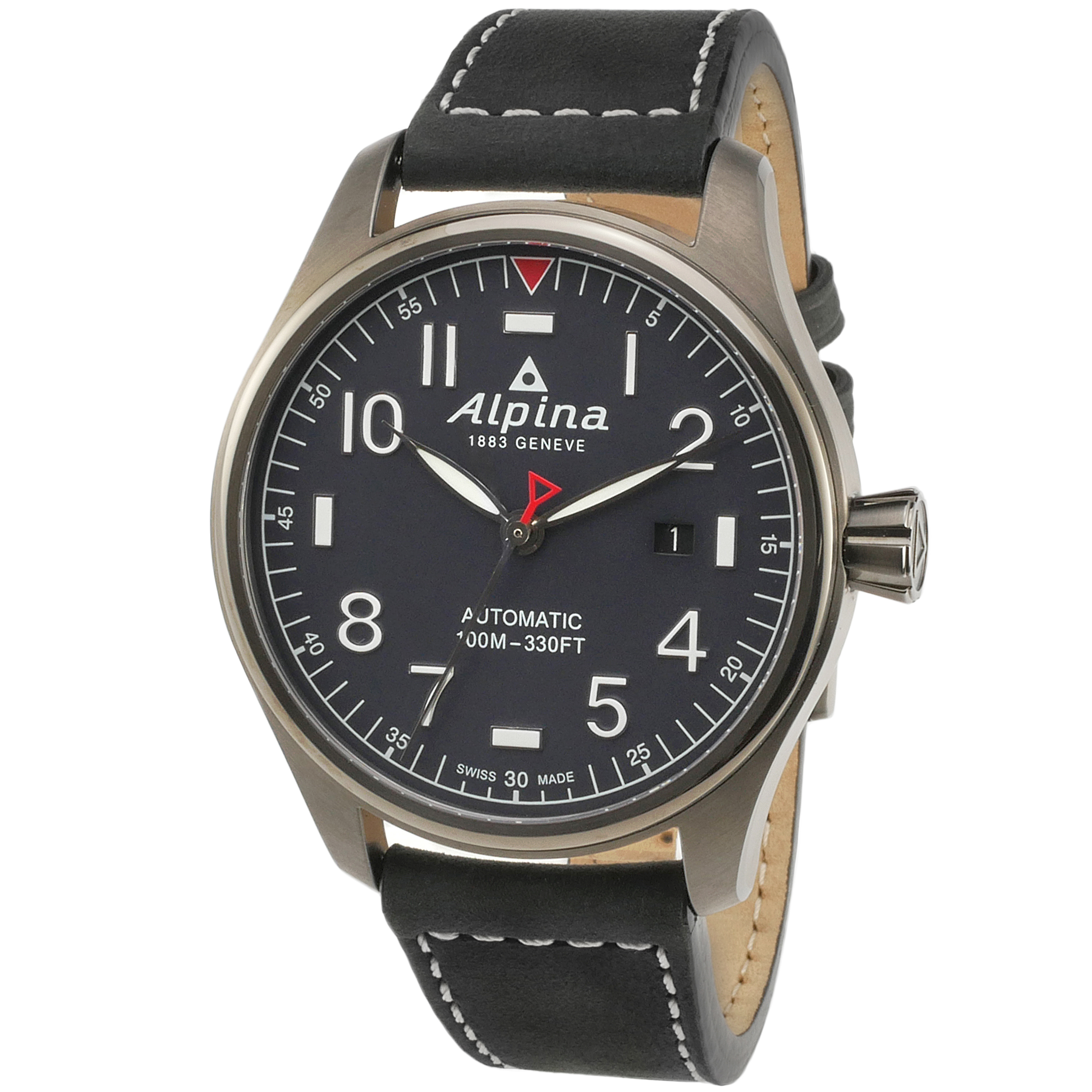Alpina Startimer Pilot Automatic Men\'s Watch Dark Blue Dial / Black Leather AL-525NN4TS6 - Limited Edition