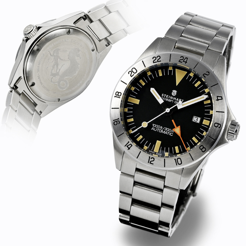 Steinhart Ocean GMT Vintage Automatic Men\'s Diver Watch 42mm 103-0713