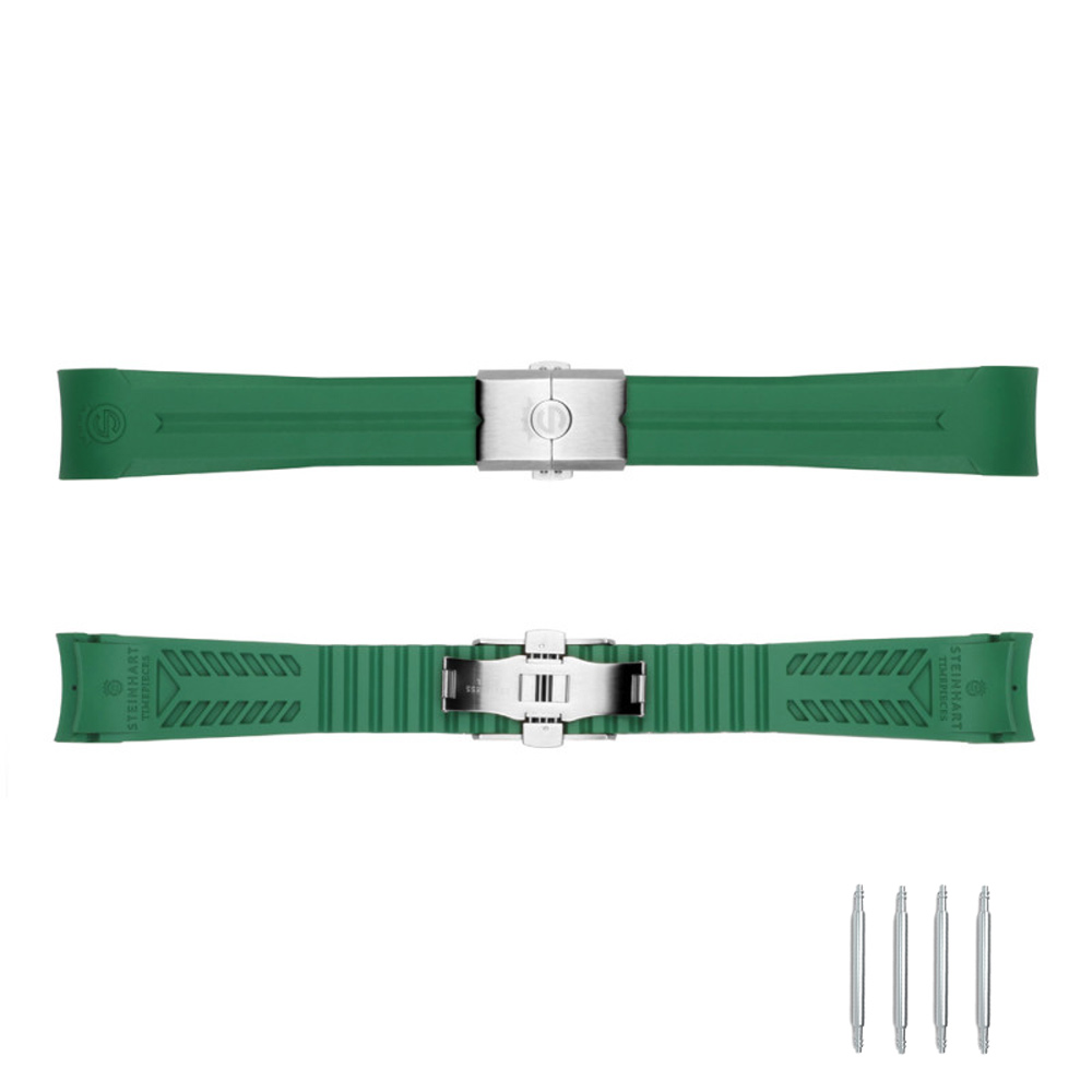Steinhart Rubber Silicone Band Strap Green 20x16mm for Ocean 39 clasp steel 211-1186