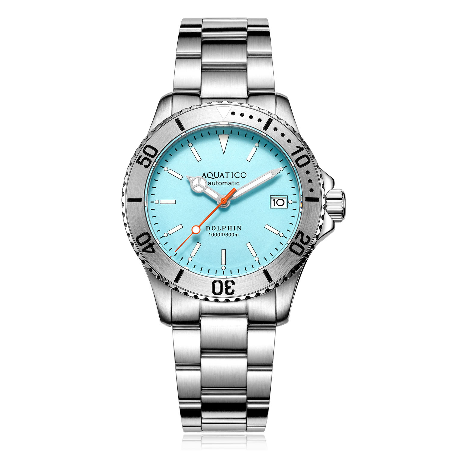 Aquatico Dolphin 39mm Automatic Men's Diver Watch Bright Blue Dial  AQ1010S-BB-NH35 [AQ1010S-BB-NH35] - $289.00 : Chronotiempo.com, your unique  online watch boutique