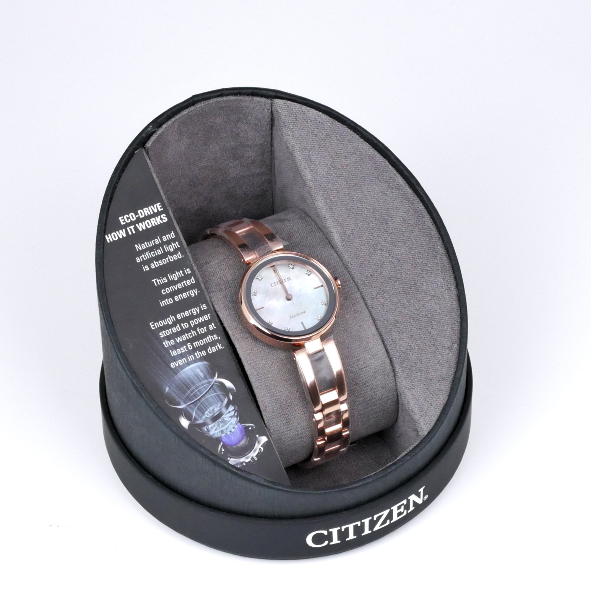 Citizen Eco-Drive Rose Gold Stainless Steel Ladies Watch EM0803