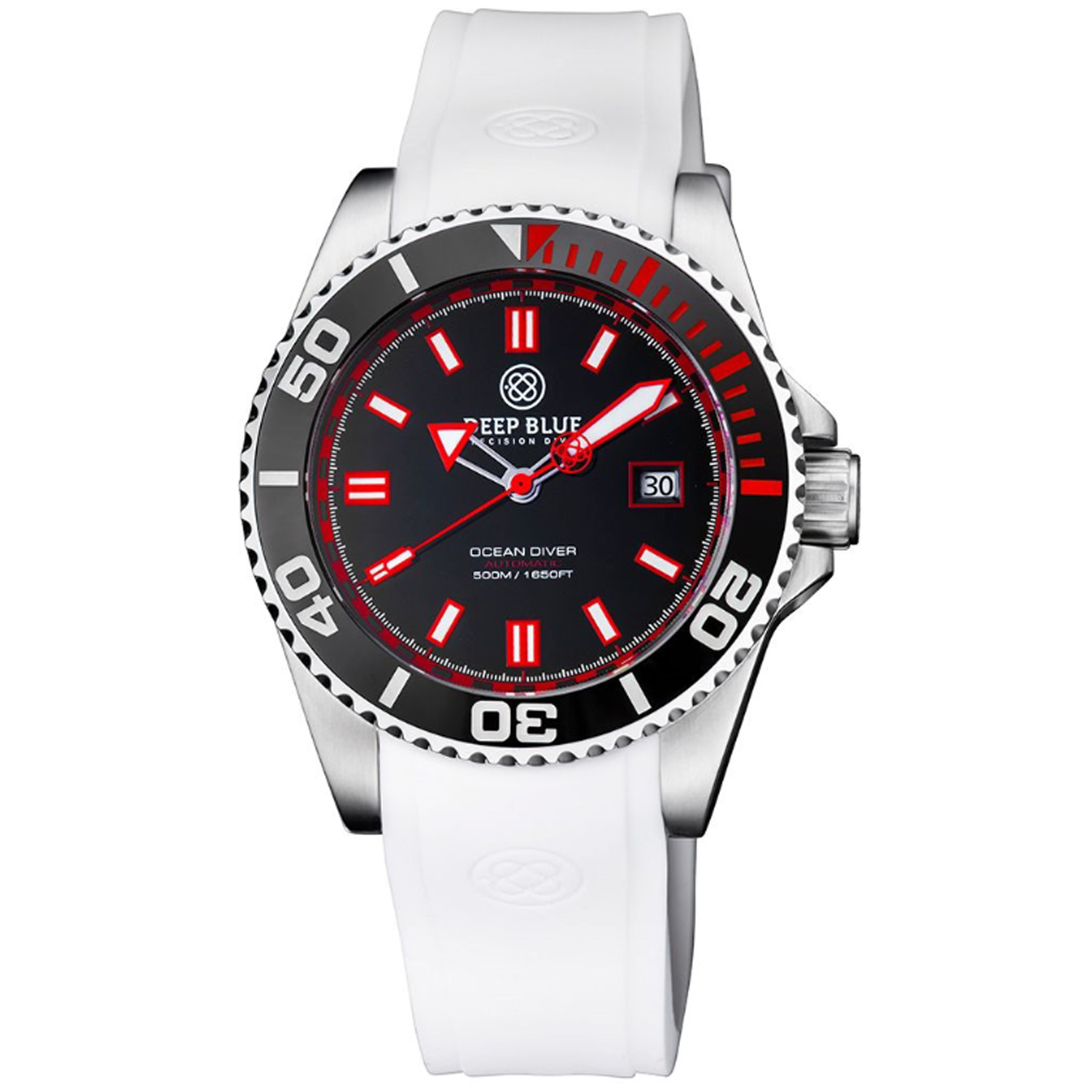 Deep Blue Ocean Diver 500 Automatic Men's Diver Watch Black-Red Bezel /  Black-Red Dial [ODBLKDIALREDSTRAP] - $500.00 : Chronotiempo.com, your  unique online watch boutique