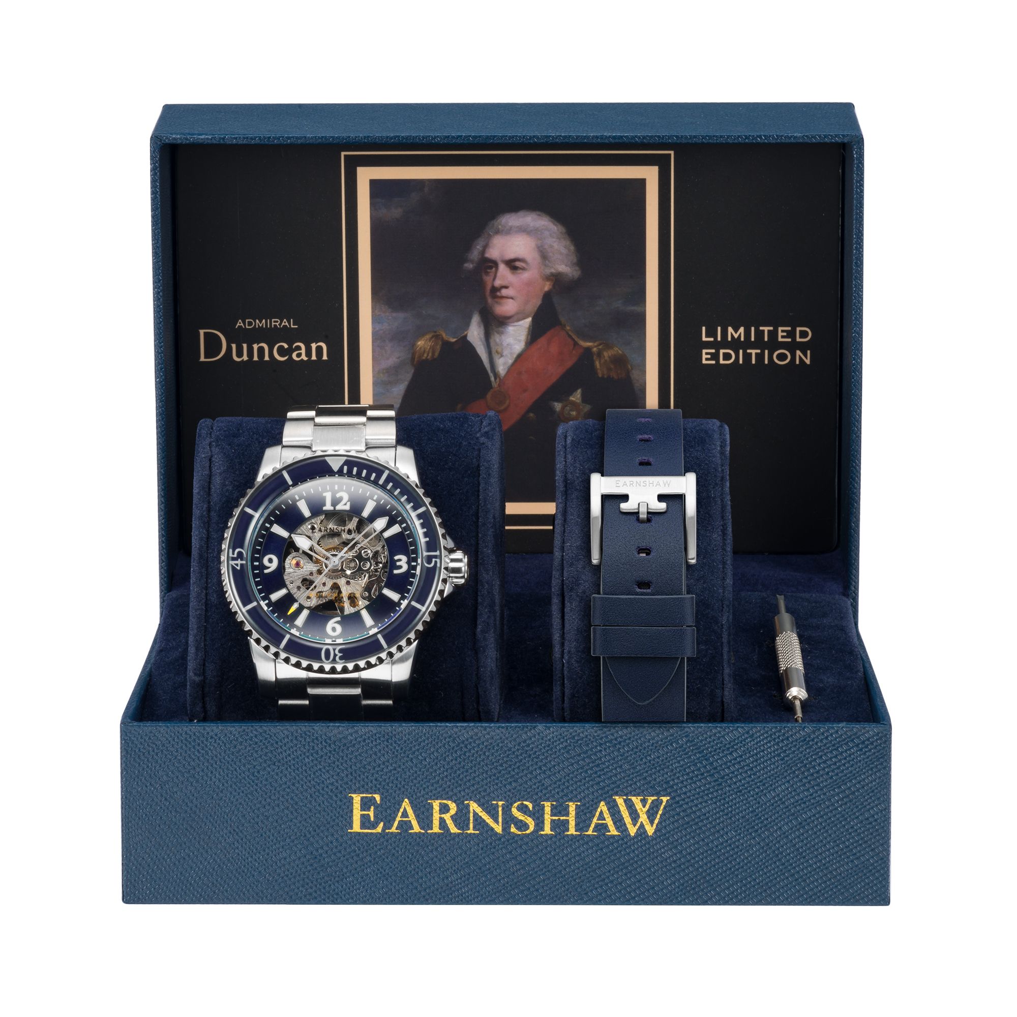 Buy Thomas EarnshawMens 44mm Longitude Dual Time Automatic Skeleton Watch  with 12 Hour Dual Time, Sun & Moon Display and Decorated Rotor ES-8006  Online at desertcartINDIA