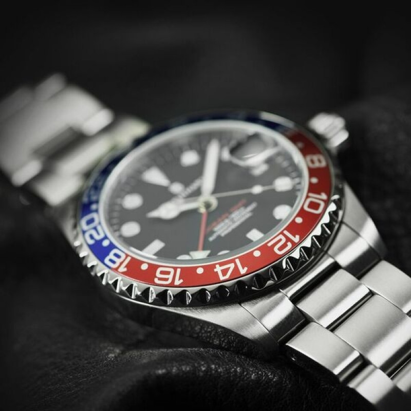 Steinhart Ocean 39 GMT BLUE-RED Men's Diver Watch Blue-Red Bezel/Black Dial 103-0848