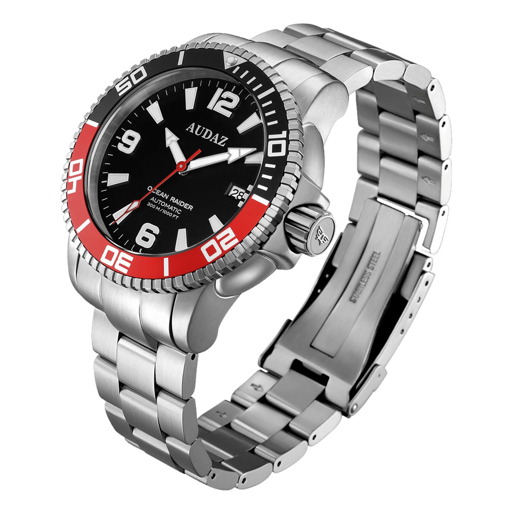 Audaz Ocean Raider Black Dial Men's Diver Automatic Watch 45mm ADZ-2060-04