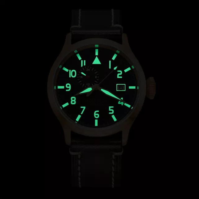 Aquatico Big Pilot 43mm Bronze Black Dial Automatic Men's Watch