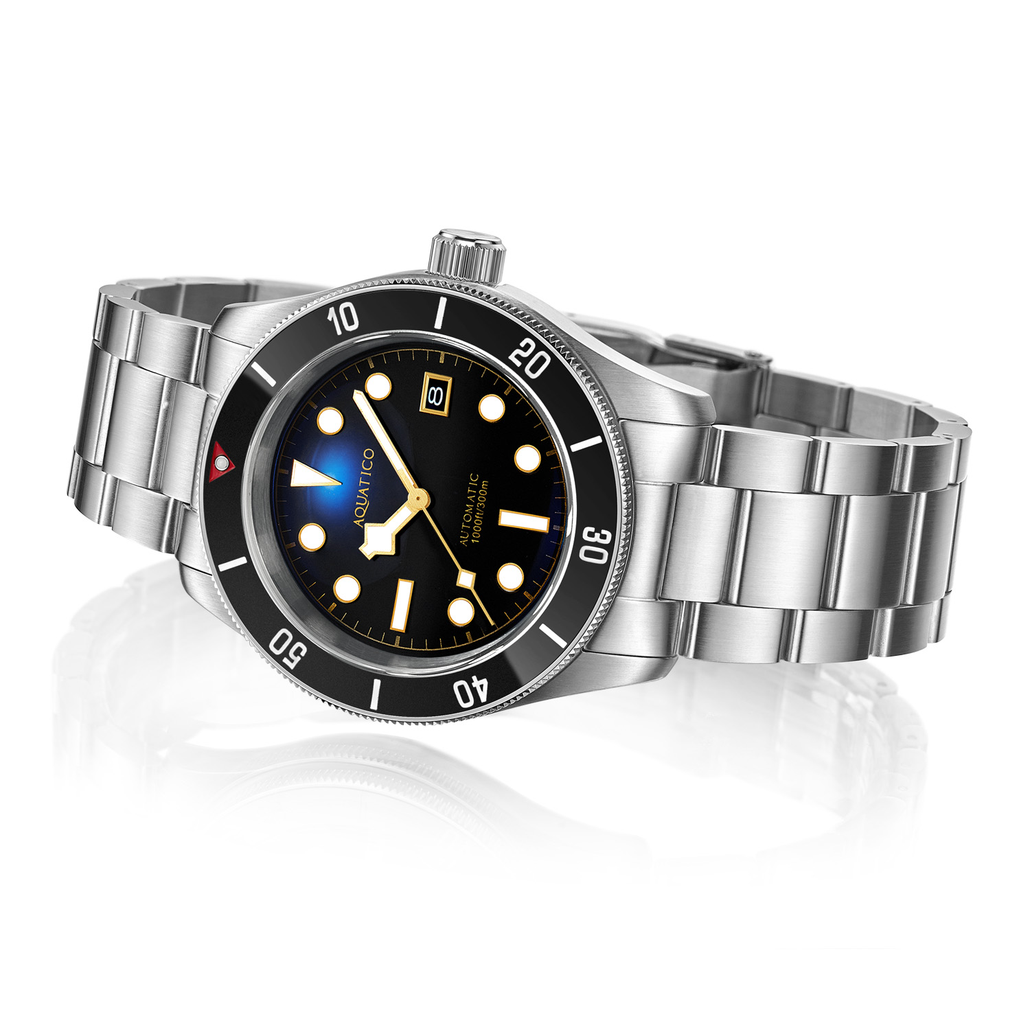 Aquatico Sea Star V2 42mm Automatic Men's Diver Watch Black Dial/Snowflake Hands AQ1009S-BK-SN-NH35