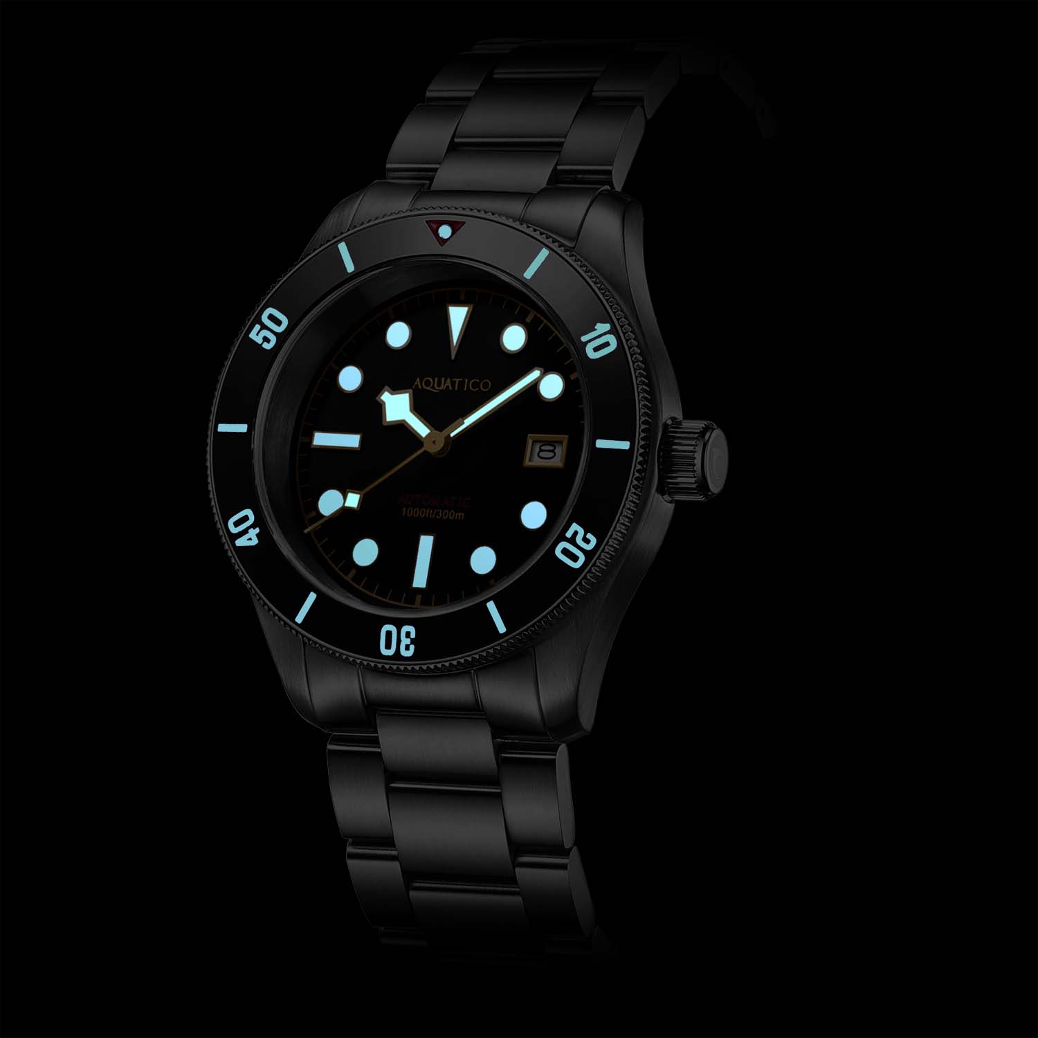 Aquatico Sea Star V2 42mm Automatic Men's Diver Watch Black Dial/Snowflake Hands AQ1009S-BK-SN-NH35