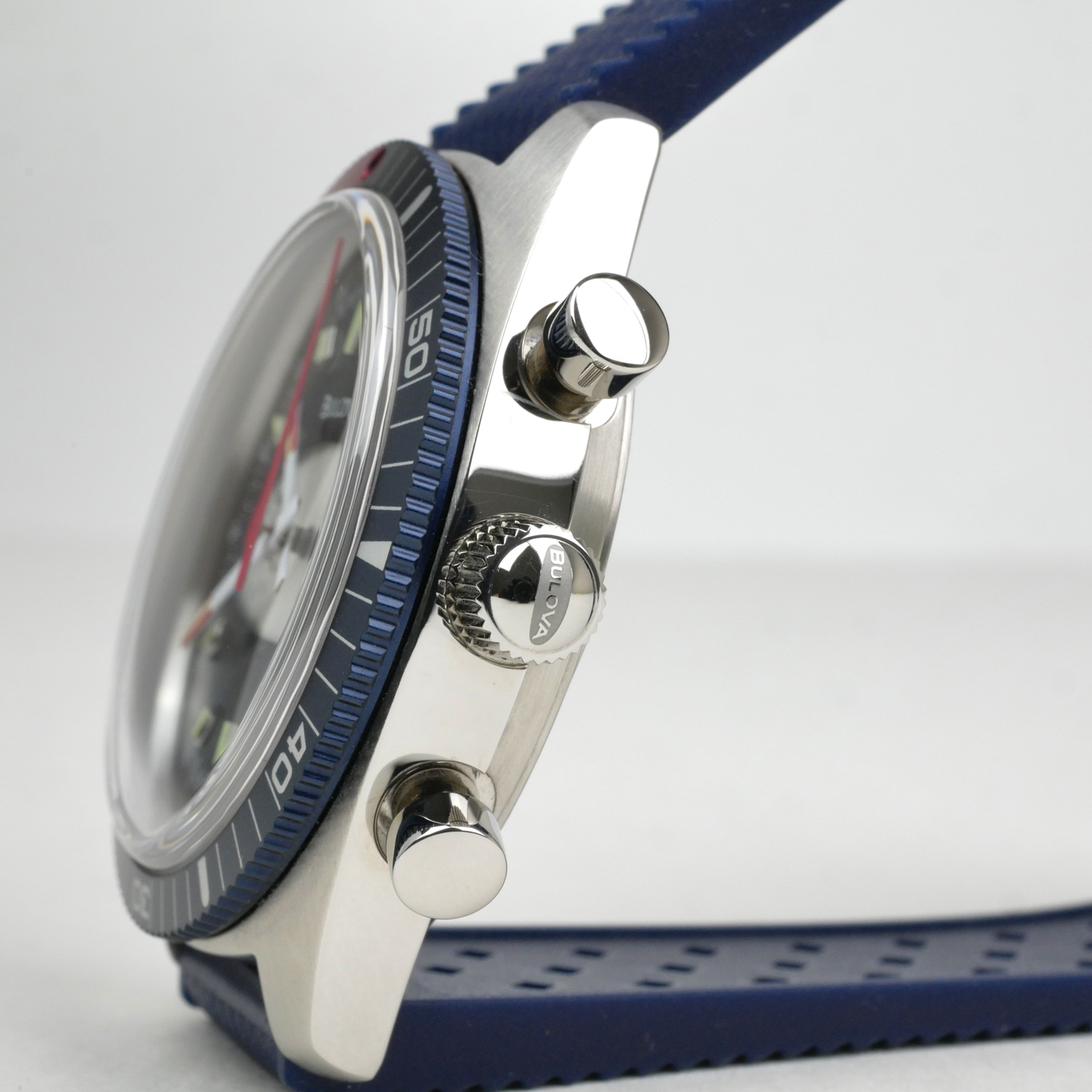 Bulova Chronograph A Men's Watch Pepsi Bezel / Blue Strap 98A253