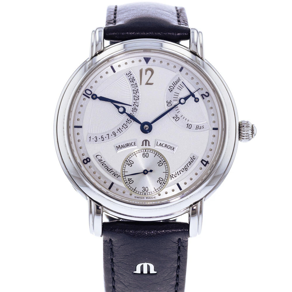 Maurice Lacroix Calendrier Retrograde Masterpiece MP6198 43mm Black Leather Swiss Watch