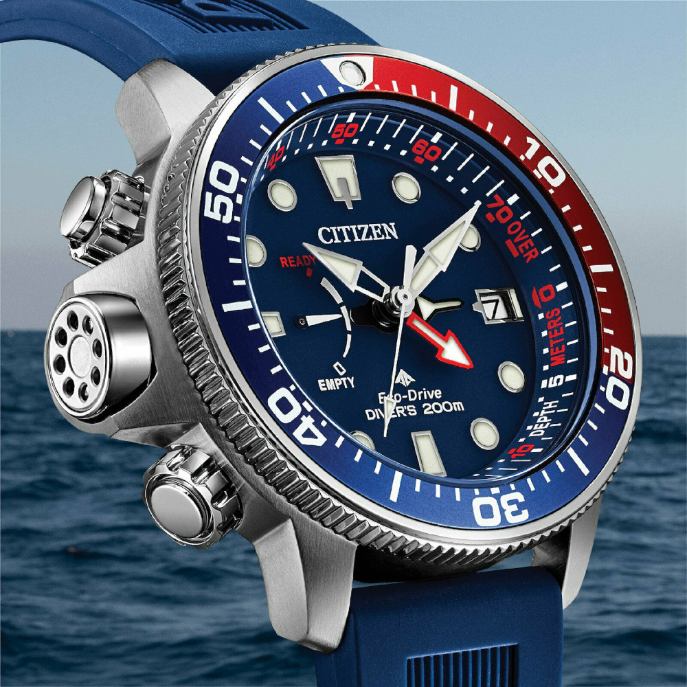Citizen Eco-Drive Promaster Aqualand Marine 200m BN2038-01L 46mm Pepsi Bezel Men's Diver Watch