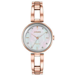 Citizen Eco-Drive Rose Gold Stainless Steel Ladies Watch EM0803-55D