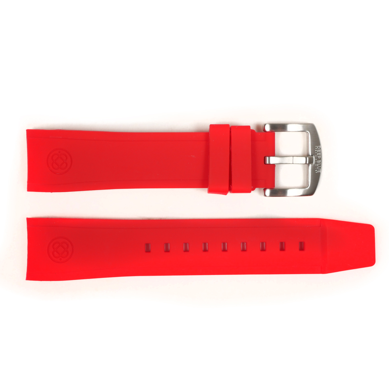 DB Curved Red Silicone Watch Band Strap 22mm for Graham Swordfish Bracelet