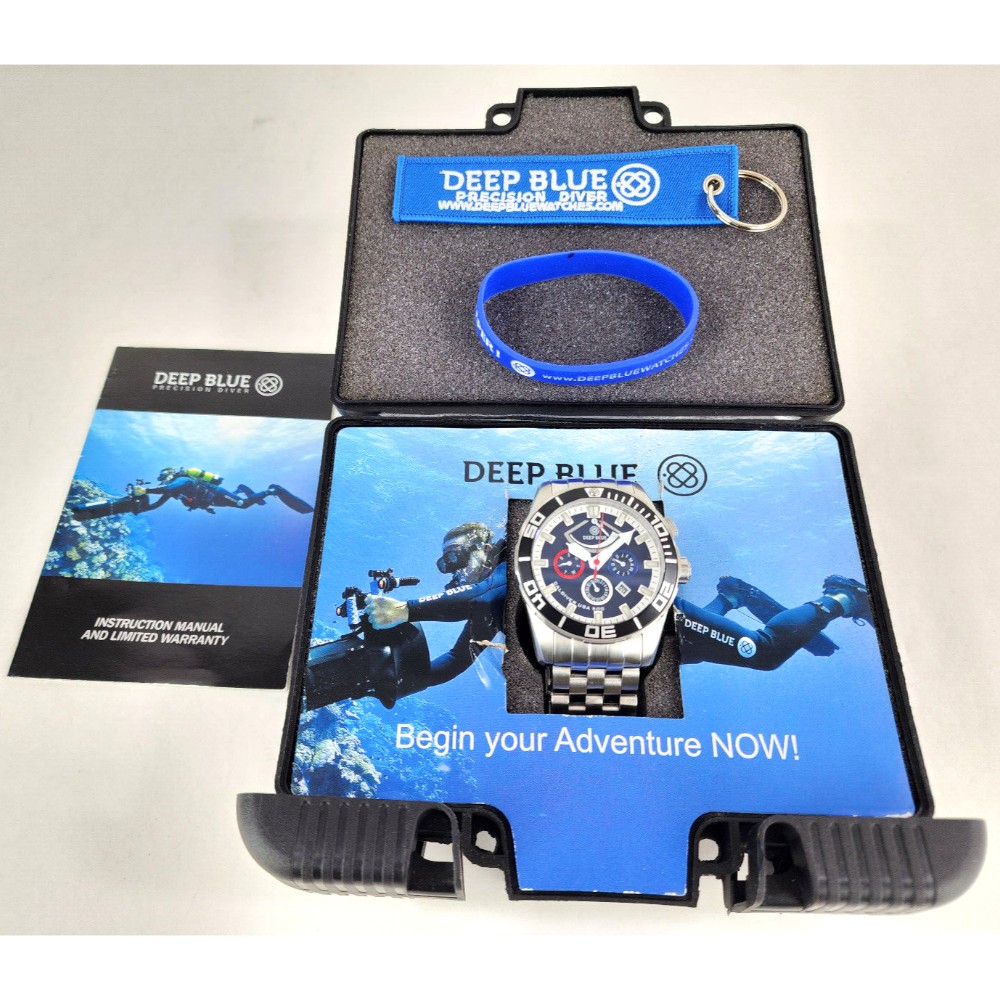 Deep Blue CalDiver 46mm USA 500 Auto Diver Watch with power reserve indicator