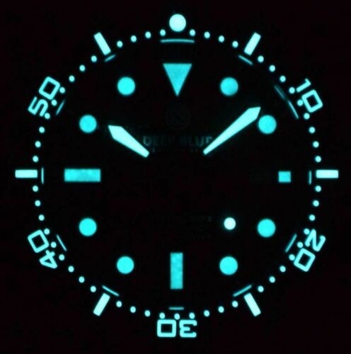 Deep Blue Master 1000 II 44mm Automatic Diver Watch Black Ceramic Bezel/Sunray Teal Blue Dial/White Silicone Band