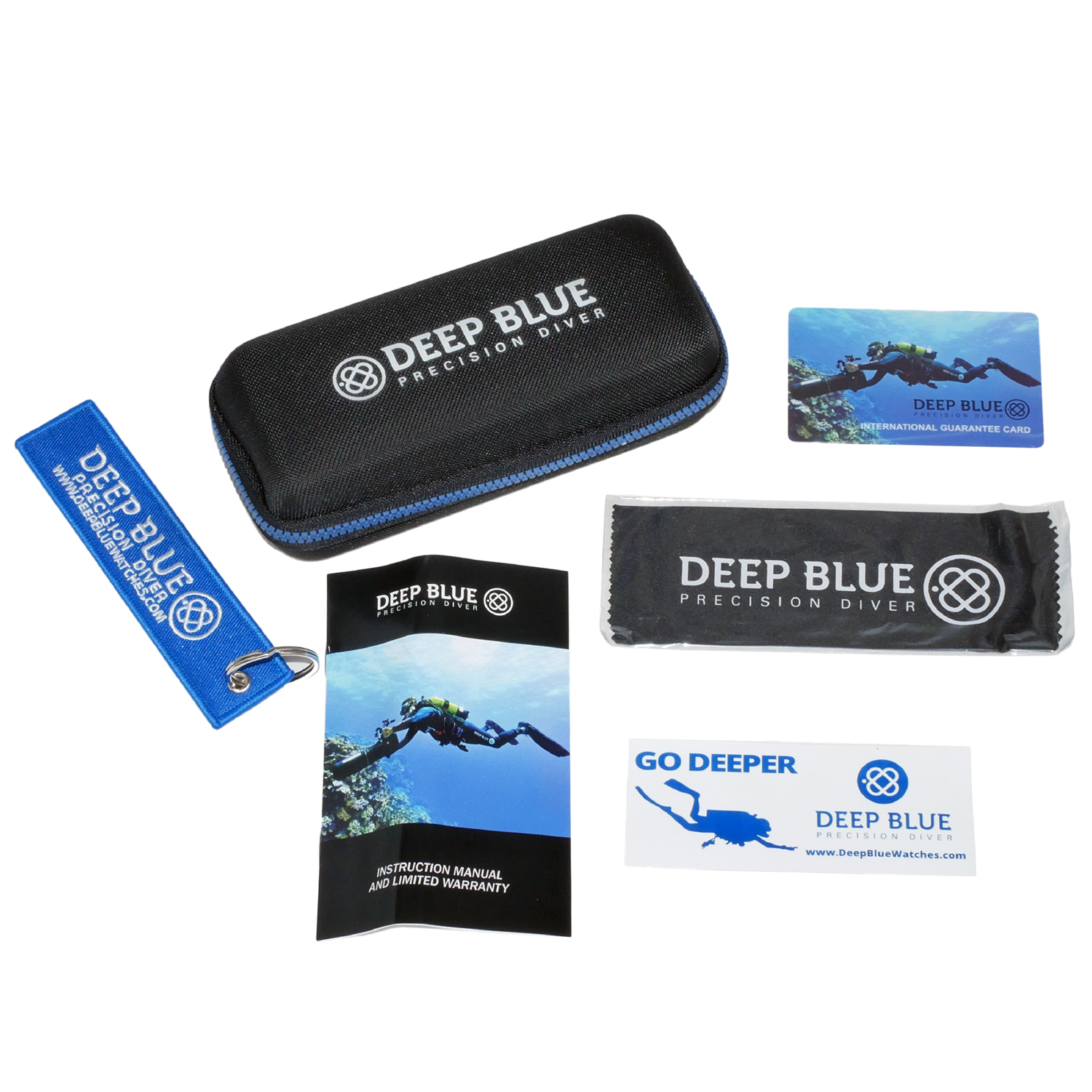 Deep Blue Military Diver 300 Automatic Men's Diver Watch Silver Ceramic Bezel / Black Dial / Bracelet