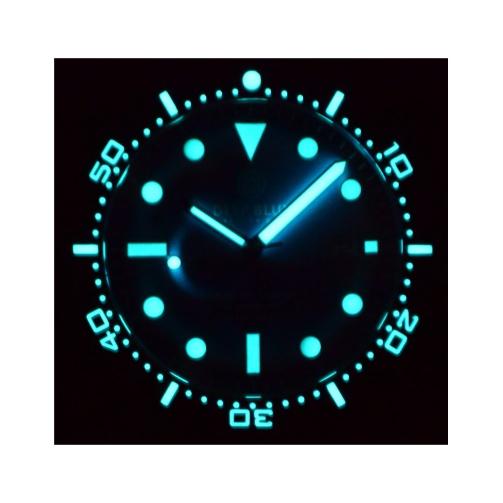 Deep Blue Master 1000 II 44mm Automatic Diver Watch Gradient Sunray Ice Blue Black Bezel