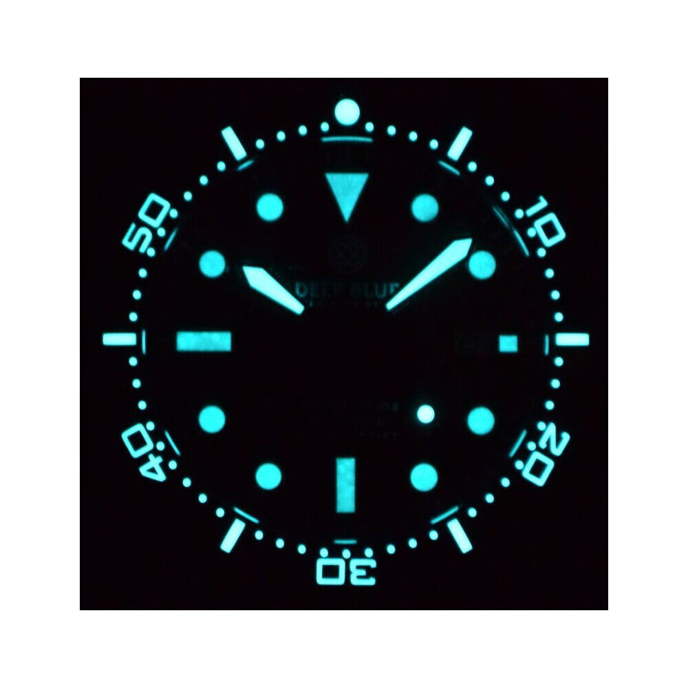 Deep Blue Vintage Master 1000 44mm Automatic Men's Diver Watch Black Dial