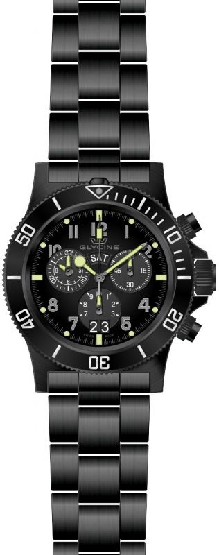Glycine Combat Sub Black Dial Chronograph Swiss Watch GL1001