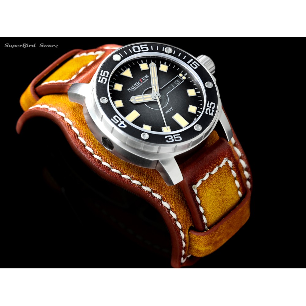 Nauticfish Thûsunt Zwey Black Superbird 43mm 1000m German-Swiss Diver Black Dial Schaumburg Watch