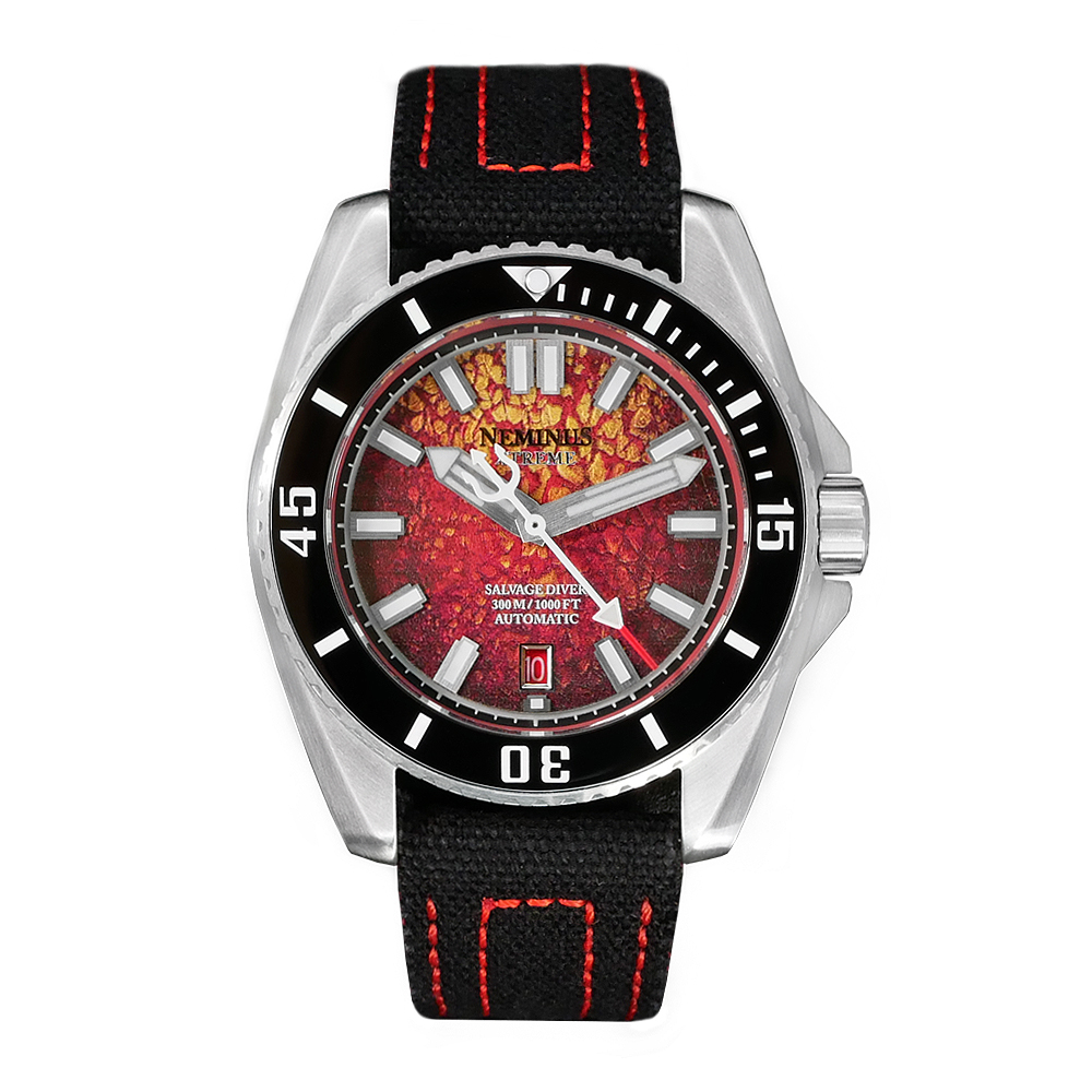 Neminus Xtreme Diver 300 Red Salvage Automatic Diver Watch 44mm