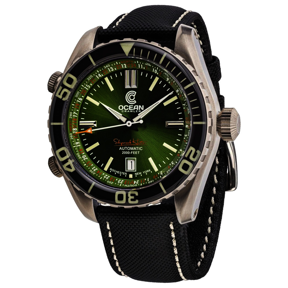 Ocean Crawler Navigator Diver Men's Watch 45mm Green Dial