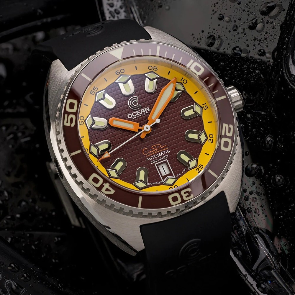 Ocean Crawler Core Diver - Tapisserie dial - Markhamian 44mm Auto Men's Diver Watch WR600