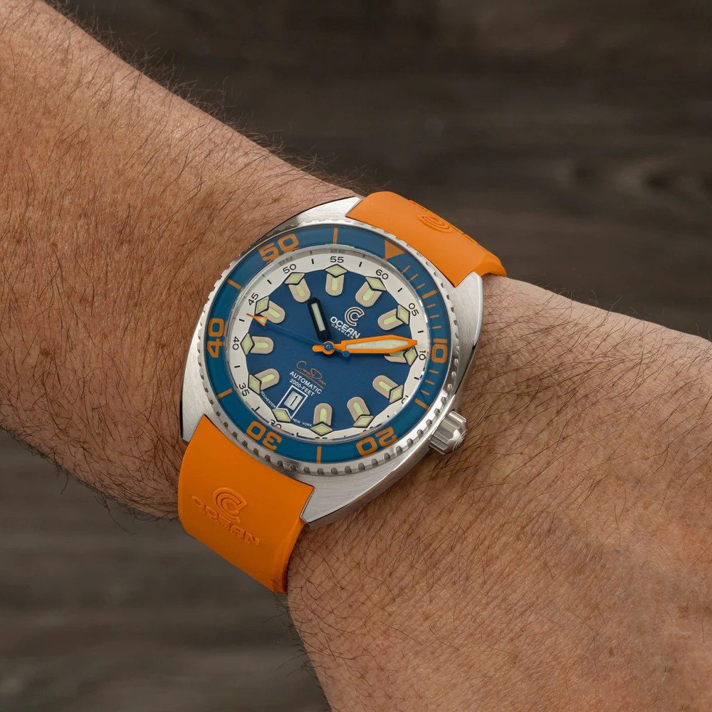 Ocean Crawler Core Diver V4 - Blue/Orange 44mm Men Diver Watch SW200 WR 600m Limited ED