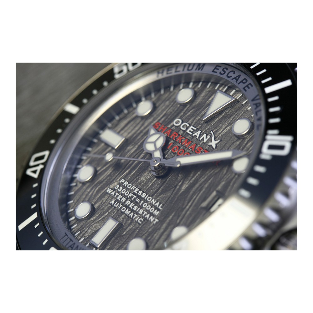OceanX Sharkmaster 1000 Titanium Automatic Mens Diver Watch Grey Birch SMTi1011