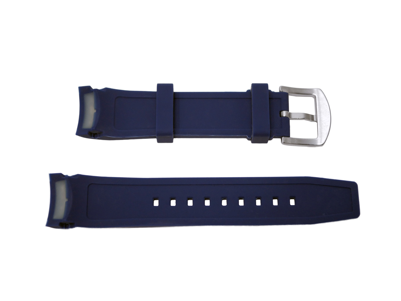 Deep Blue Blue Soft Silicone Curved Band Strap 22mm