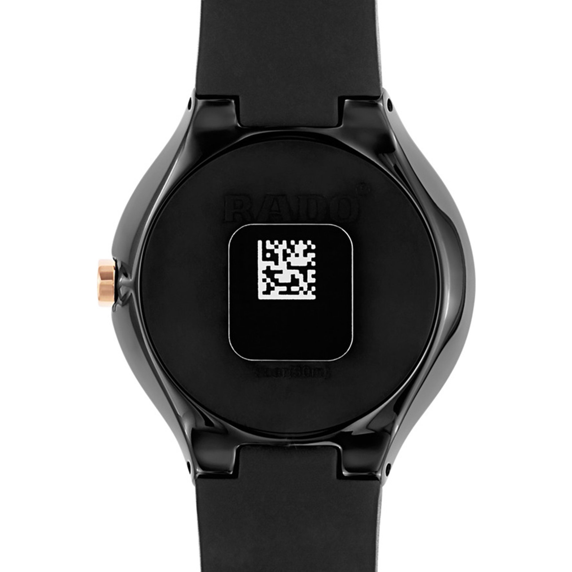 Rado Thinline 30mm Ladies Swiss Watch Black Ceramic Case/Black Dial R27742159