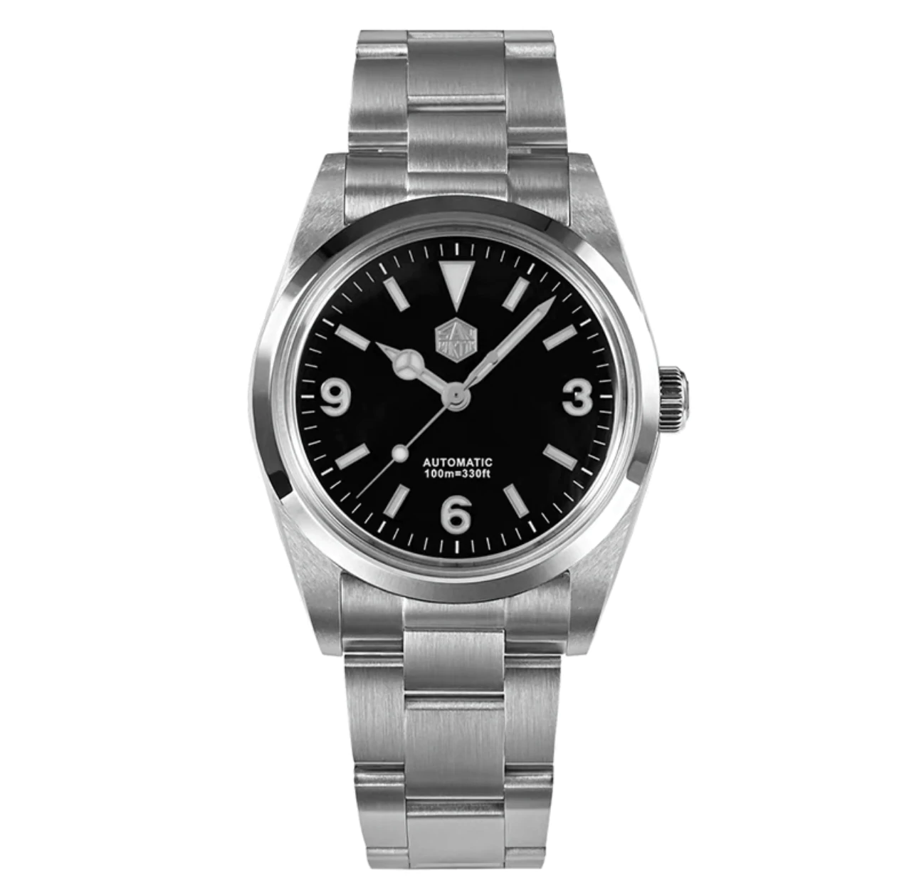 San Martin SN021-G-B1 36mm Black Dial Vintage Explorer Diver Watch