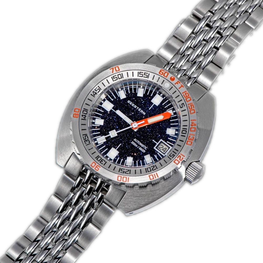 Seestern S406 Aventurine Stone Automatic Man Diver Watch 42 mm V4 NH35A WR200