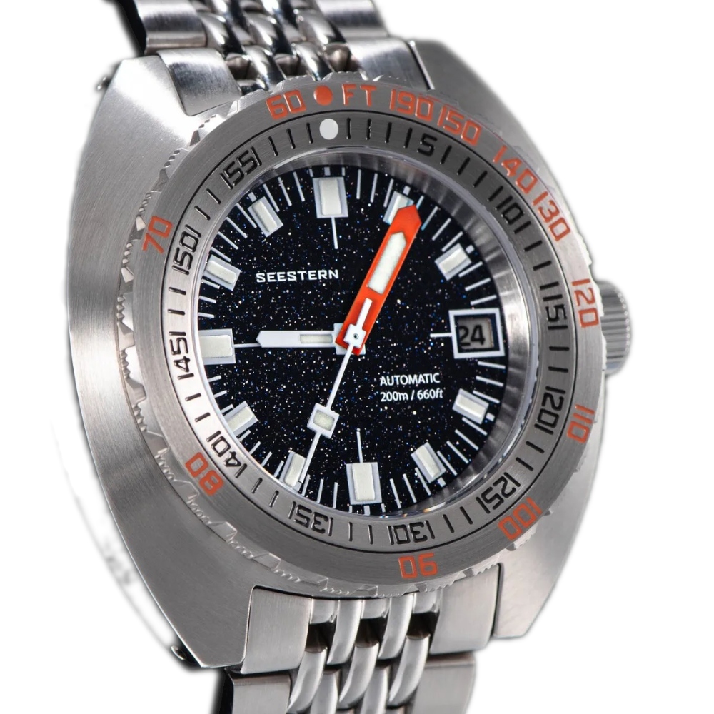 Seestern S406 Aventurine Stone Automatic Man Diver Watch 42 mm V4 NH35A WR200