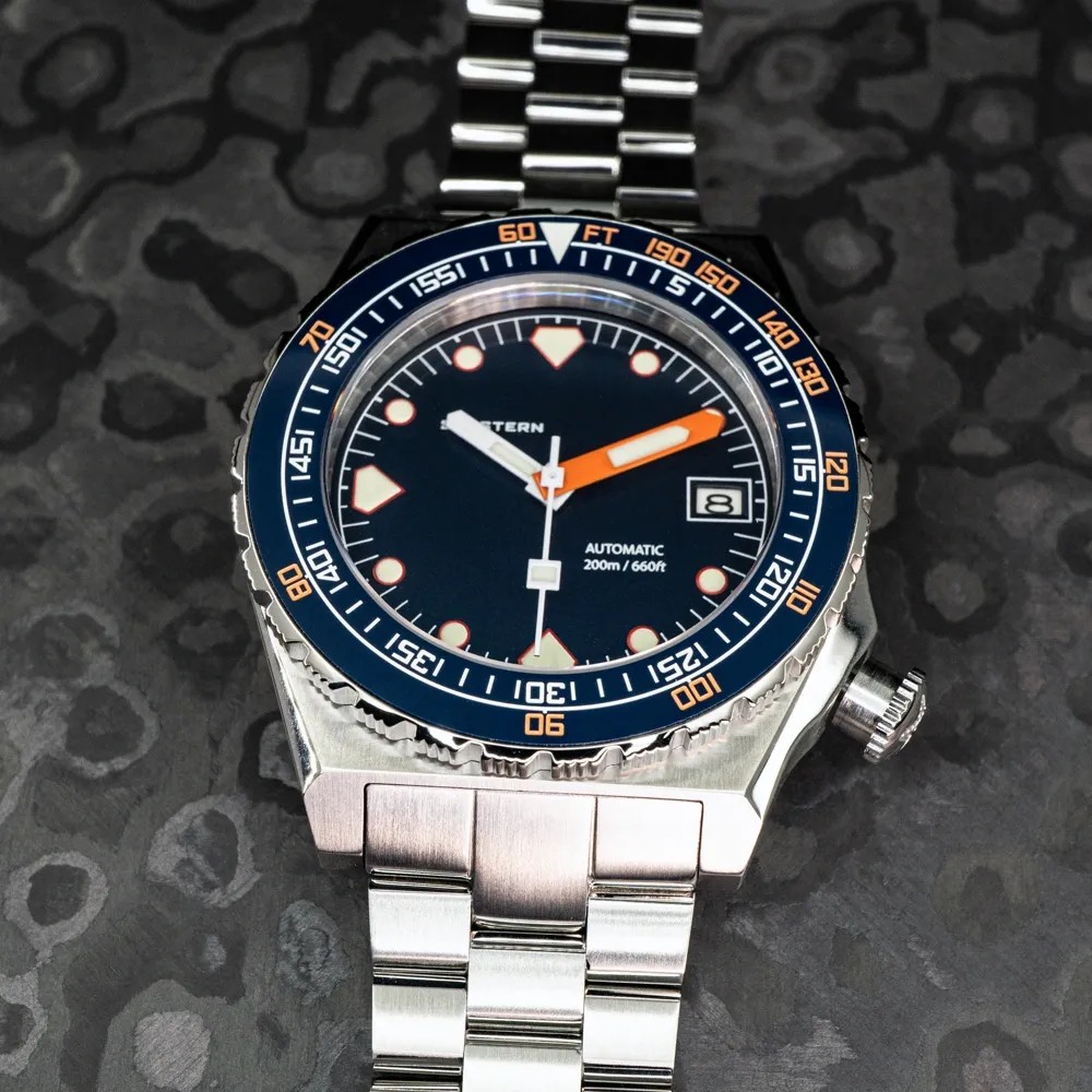 Seestern Vintage Sub 600T Dark Blue Ceramic 40mm Automatic Men's Diver Watch WR200