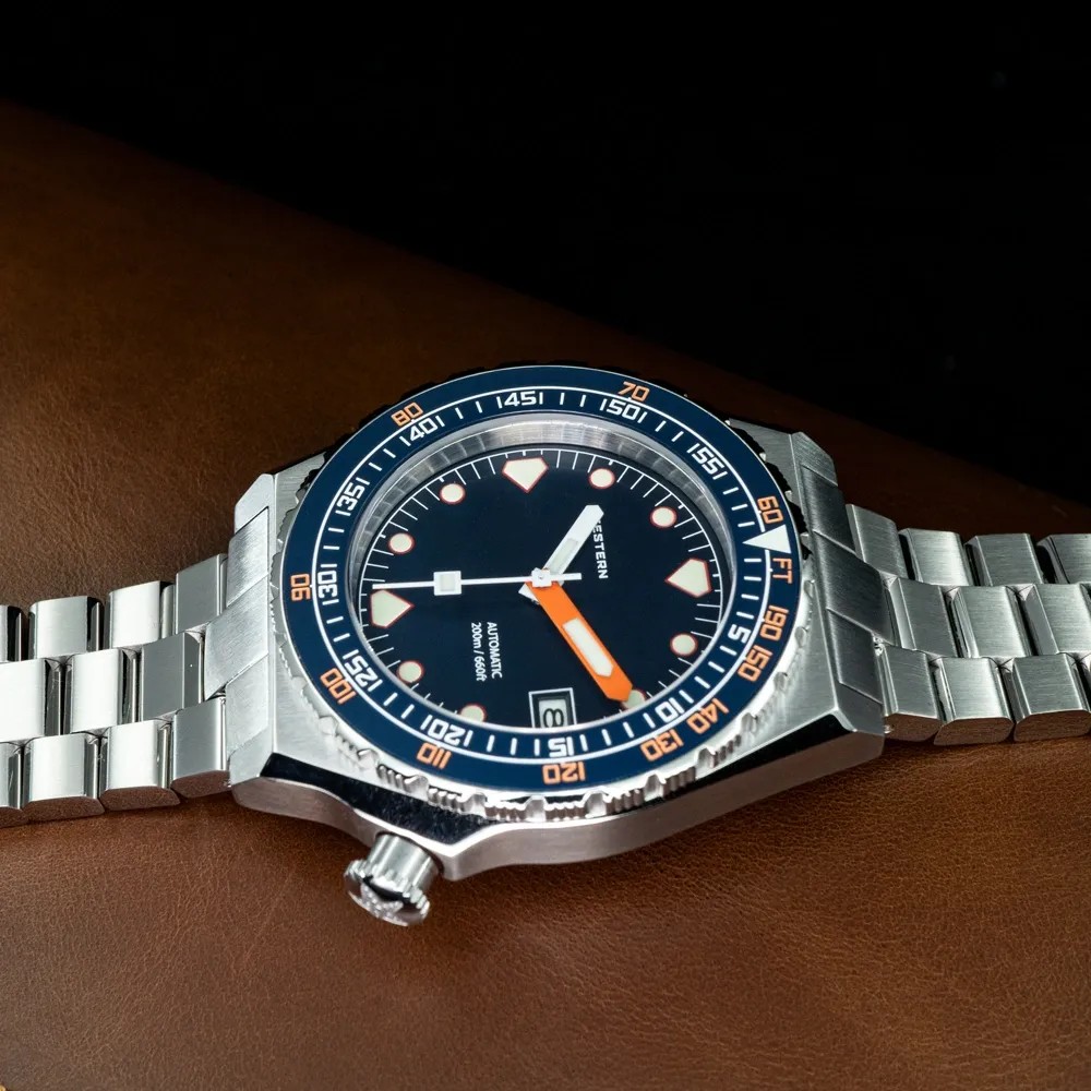 Seestern Vintage Sub 600T Dark Blue Ceramic 40mm Automatic Men's Diver Watch WR200